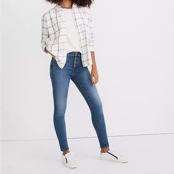 Madewell 9” mid rise skinny jeans payson button front - Picture 1 of 8